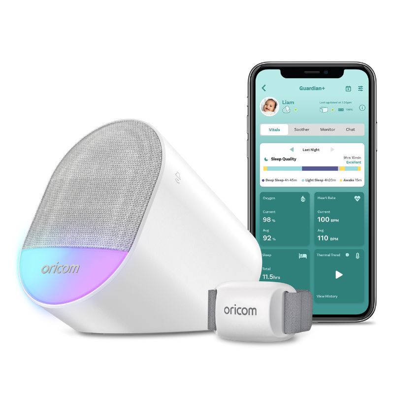 Oricom OBHGPLUS Guardian Plus Wearable Baby Sleep Tracker and Smart Soother
