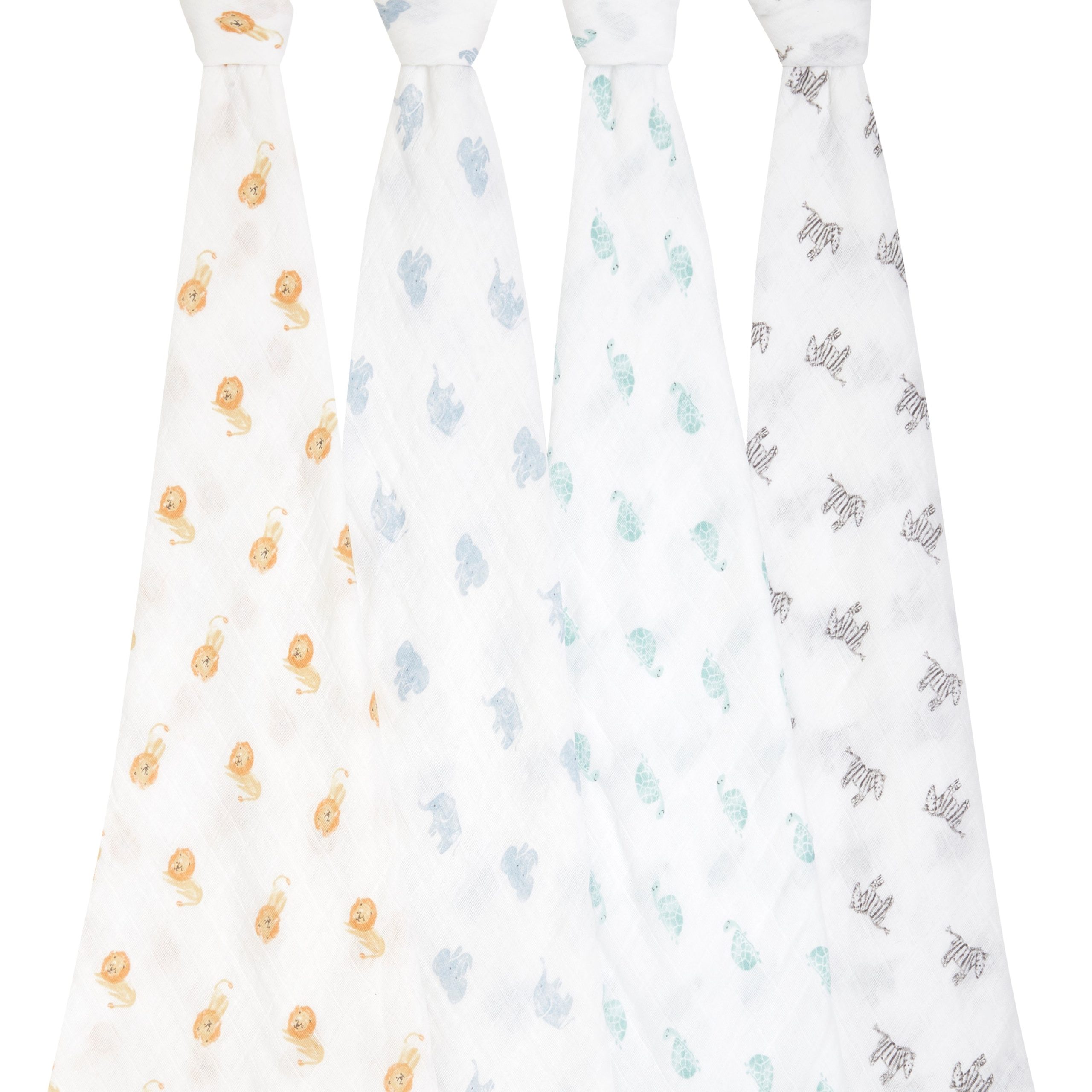 aden + anais Animal Kingdom Organic Swaddles 4-Pack