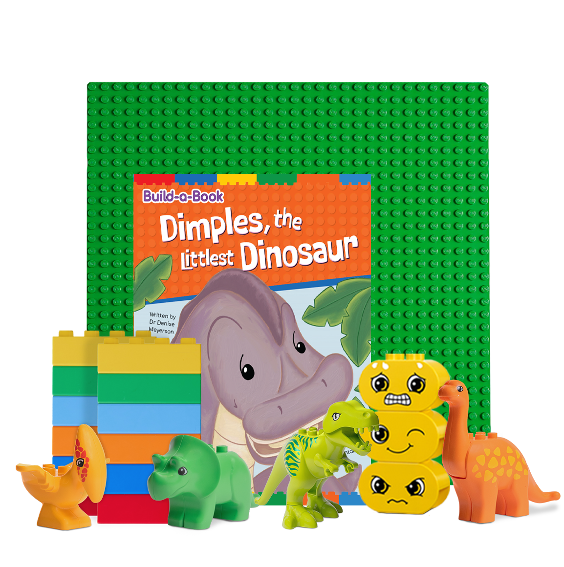 Yay4Play Dimples Littlest Dinosaur Book &amp; Brick Set
