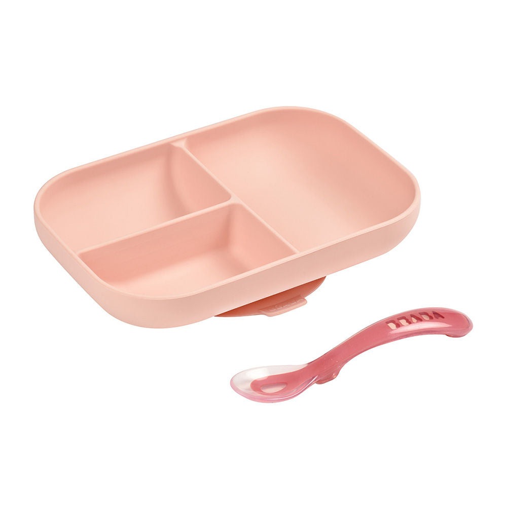 Beaba Silicone Suction Divided Plate &amp; Spoon