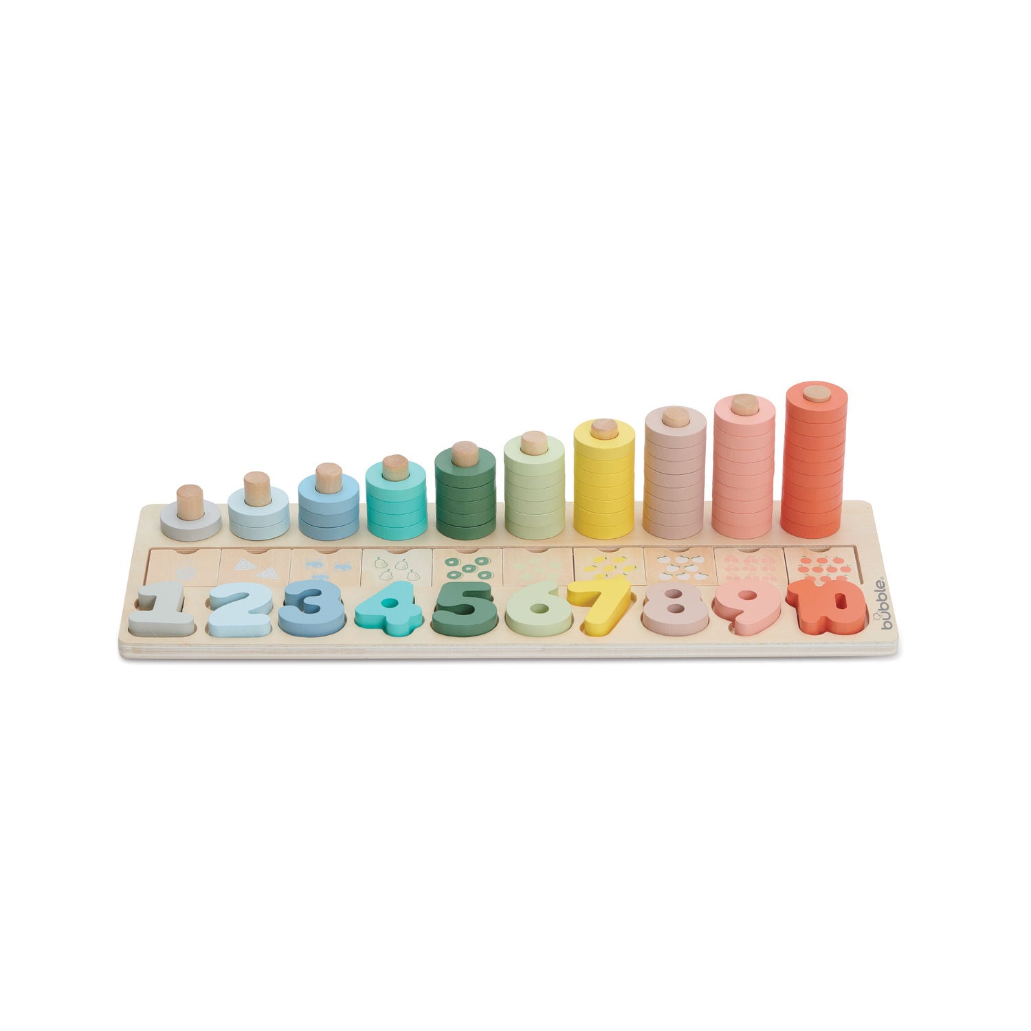Bubble Wooden Numbers &amp; Blocks Counting Set