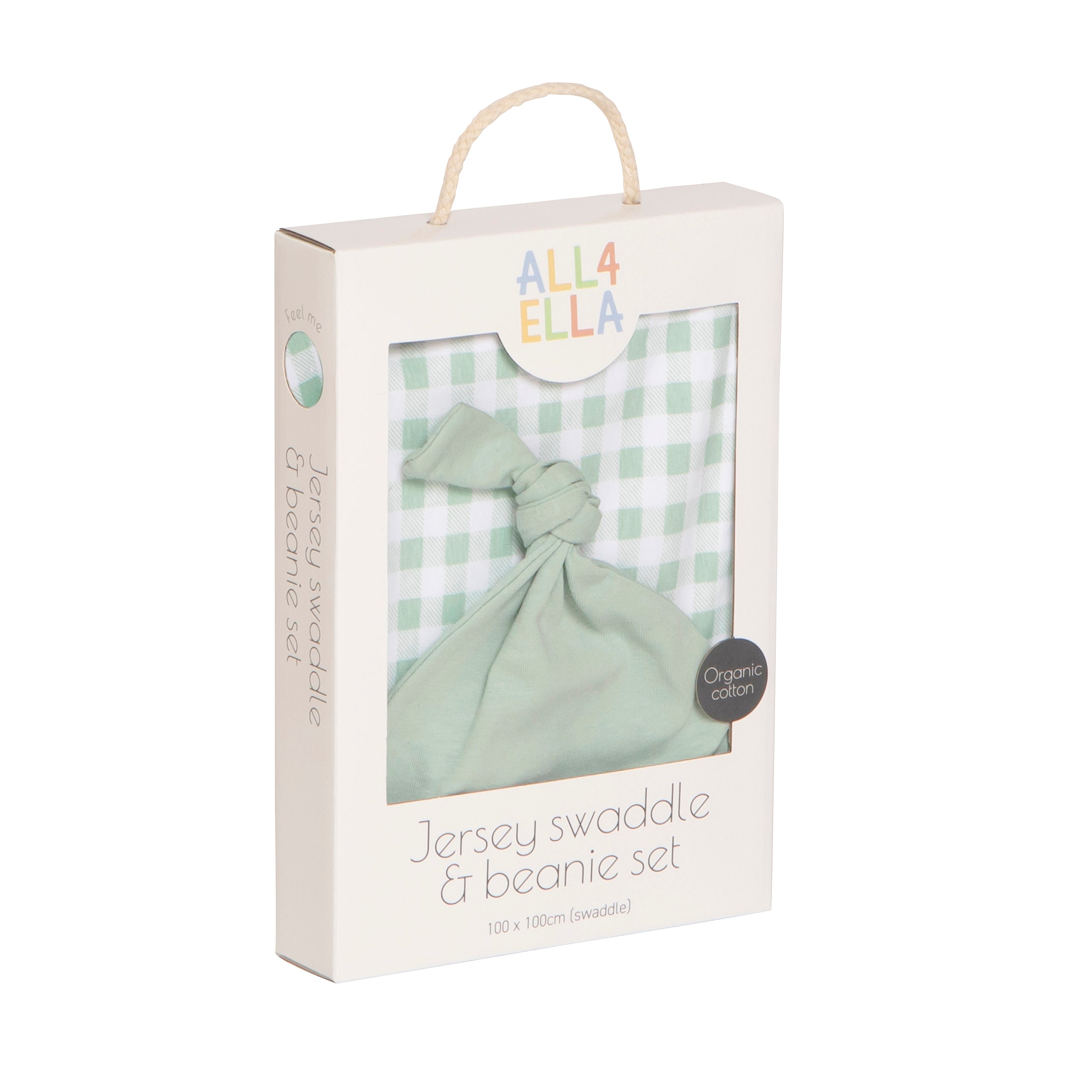 All4Ella Organic Jersey Swaddle &#038; Beanie Set
