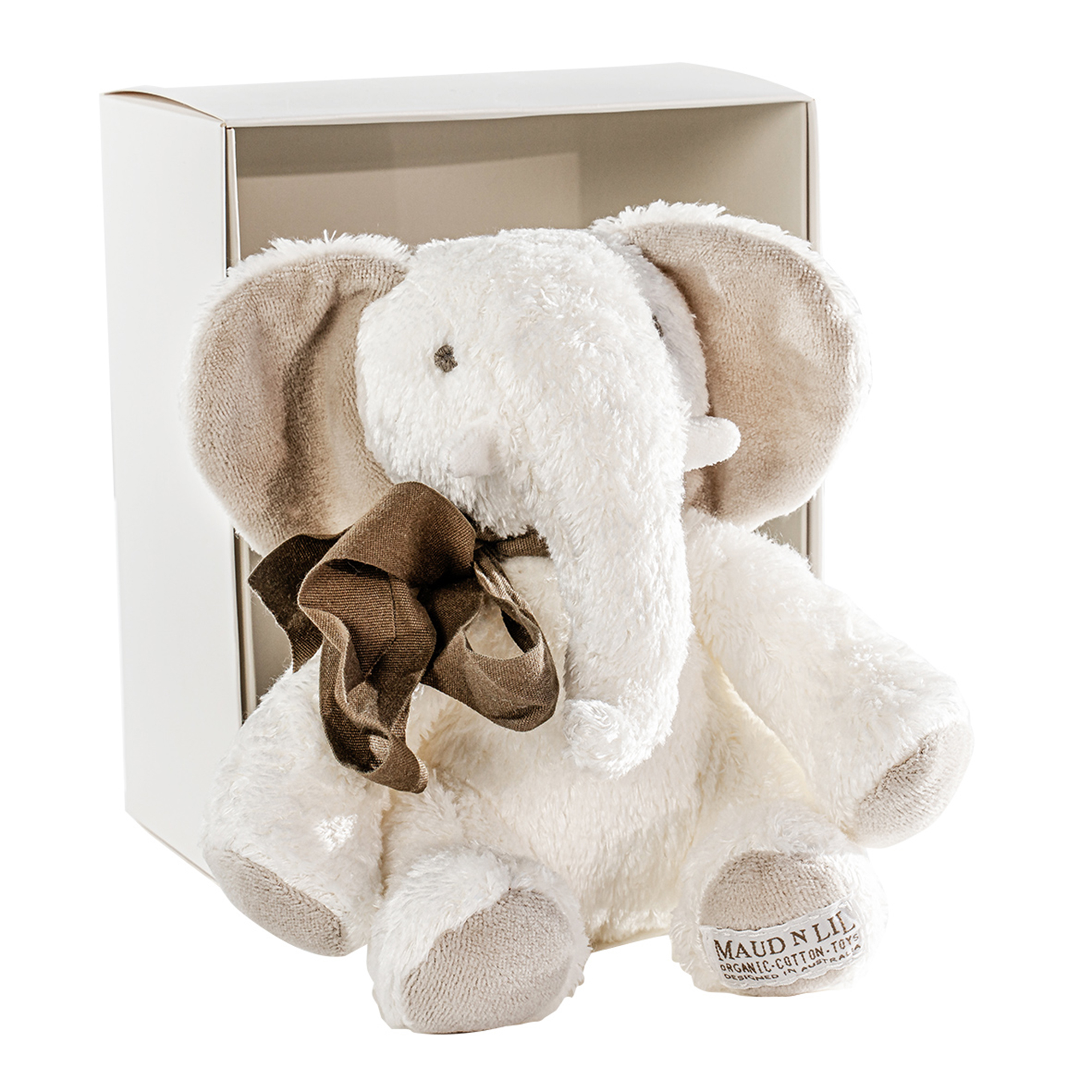 Maud N Lil Gift Boxed Organic Elephant Fluffy Soft Toy