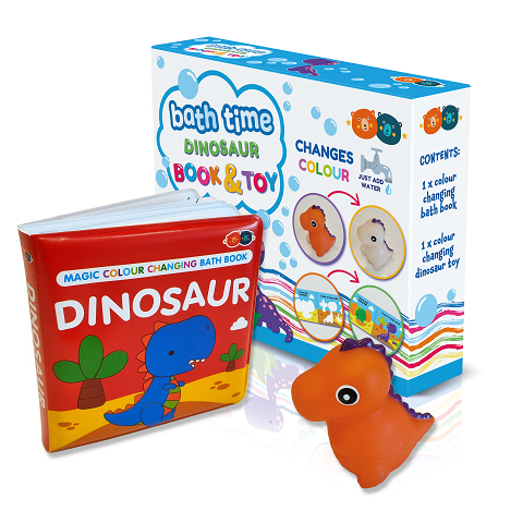 Buddy &amp; Barney Magic Colour Changing Bath Book &amp; Toy &#8211; Dinosaur