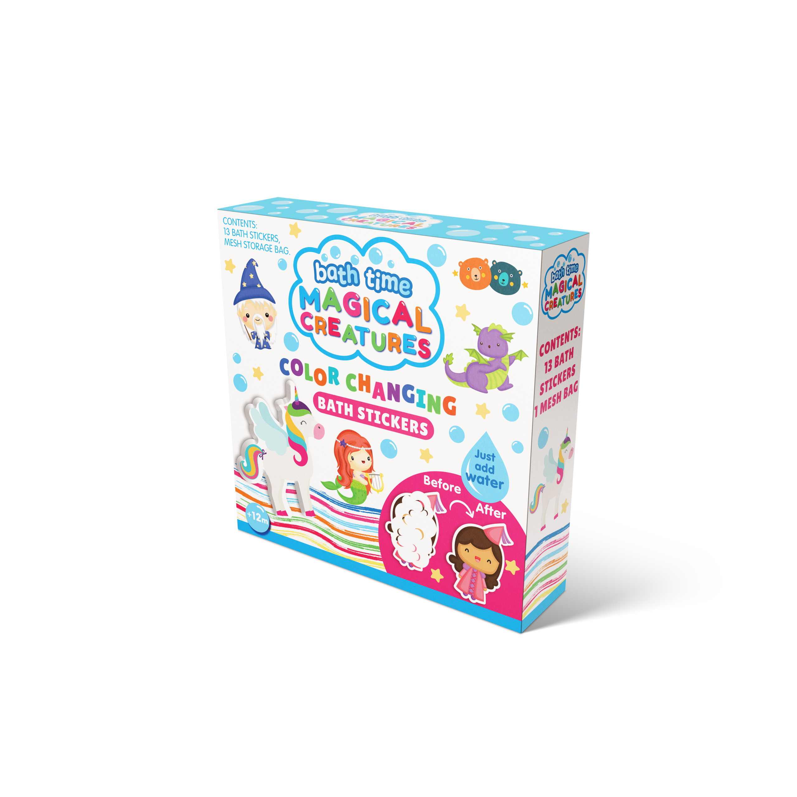 Buddy &amp; Barney Colour Changing Bath Stickers Magical Creatures