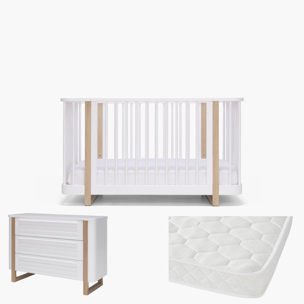 Tasman Eco Pisa Package: Cot + Chest + Pocket spring mattress + Manchester pack (Pre-Order for Delivery Mid-End June)