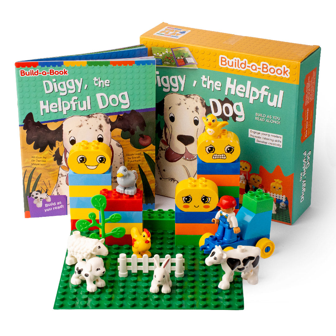 Yay4Play Diggy the Helpful Dog Book &amp; Bricks Set